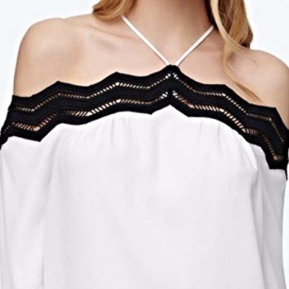 Ramy Brook Sandy Off the Shoulder Lace Trim Blouse Size Small - Picture 3 of 13